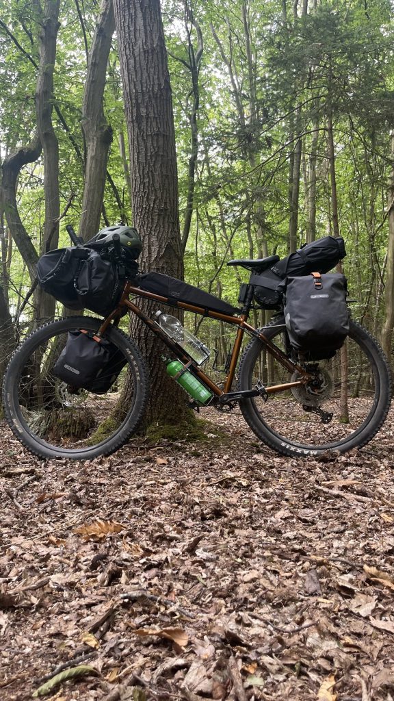 Loaded bikepacking touring bike
